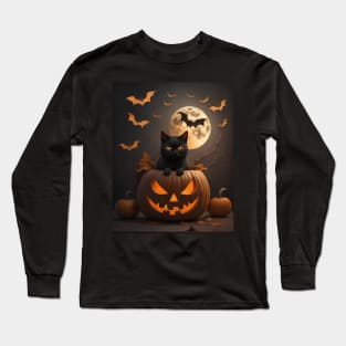 Halloween Pumpkin Cat 6 Long Sleeve T-Shirt